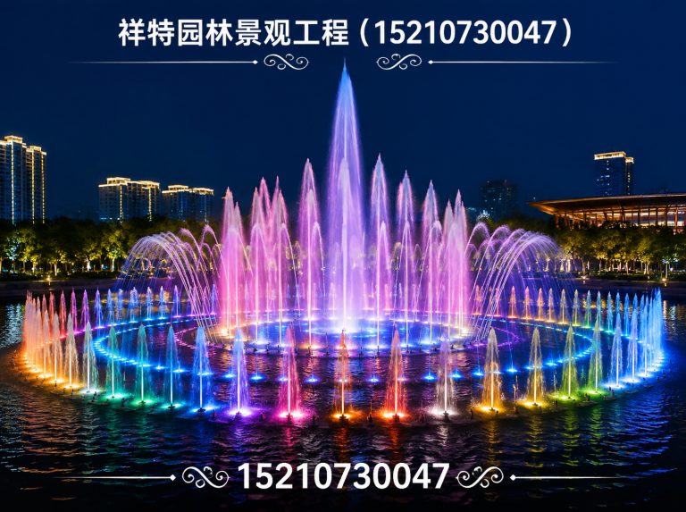 涞源县人工湖喷泉展示图